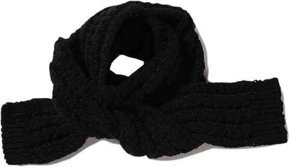 Kids Knitted Scarf Winter Fashion Solid Color Soild Black for Girls Boys