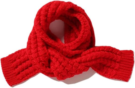 Kids Knitted Scarf Winter Fashion Solid Color Toddler Babyfor Girls Boys