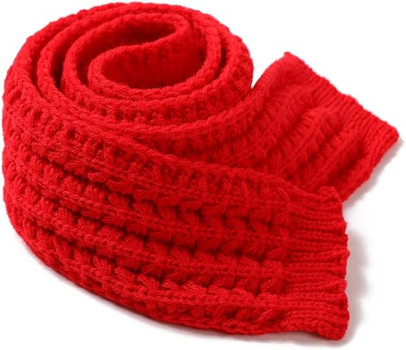 Kids Knitted Scarf Winter Fashion Solid Color Toddler Babyfor Girls Boys